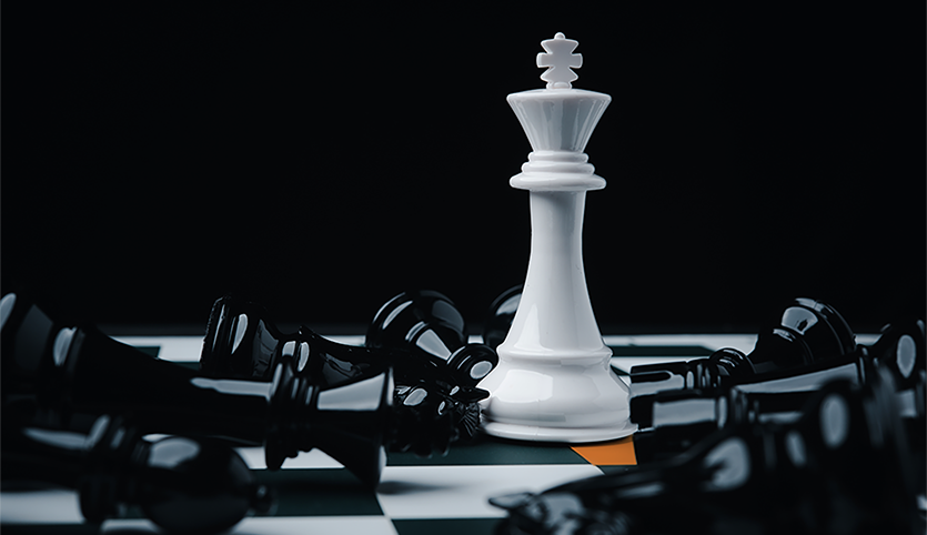 Chess pieces on chess board