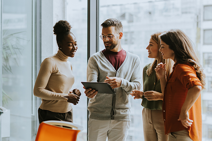 Young team working together on a business project