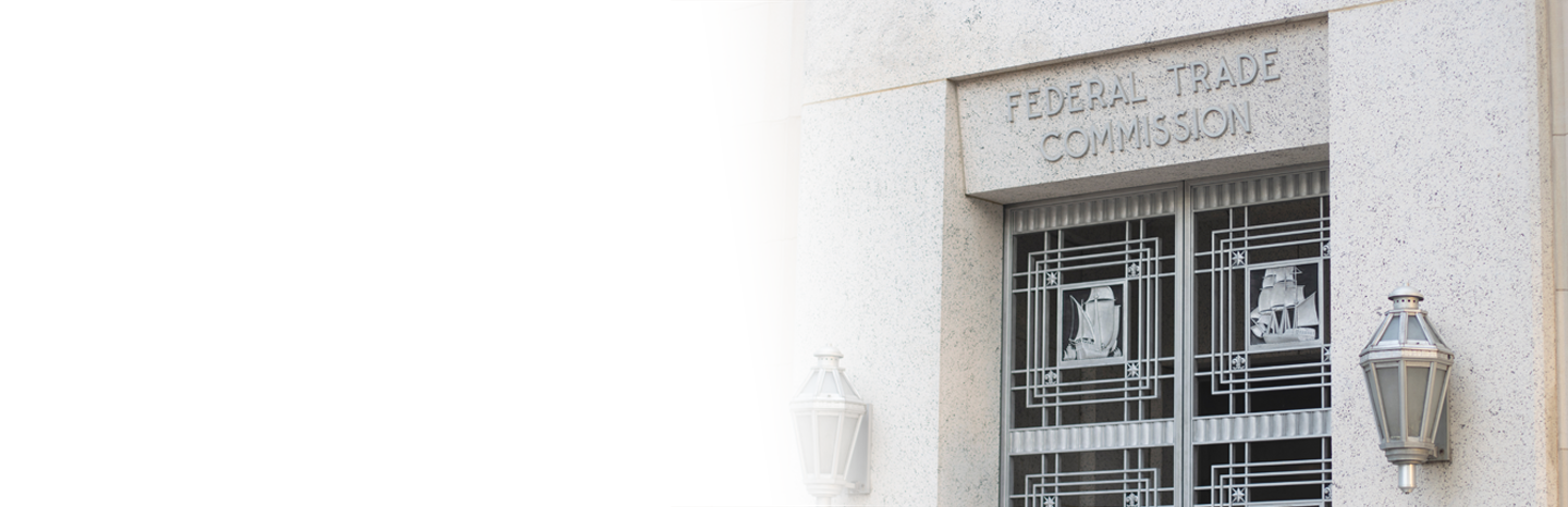 Washington, DC, USA - June 21, 2022: One of the entrances to the Federal Trade Commission Building in Washington, DC, that serves as the headquarters of the Federal Trade Commission (FTC).