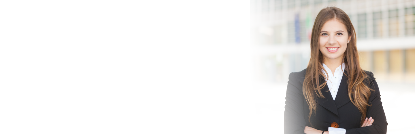 Young female lawyer smiling with her arms crossed