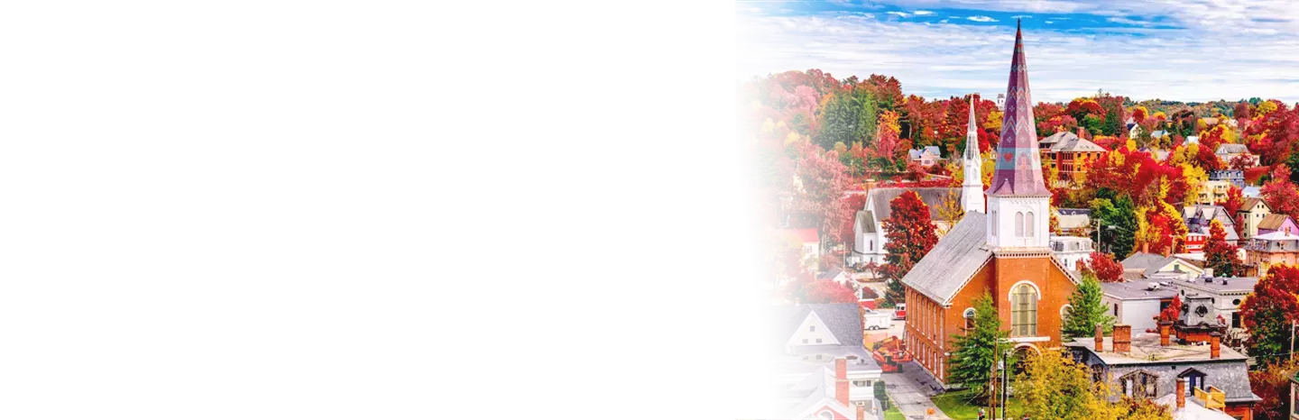 View of downtown Montpelier in the fall