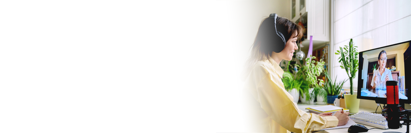 Girl working with a private tutor at home remotely