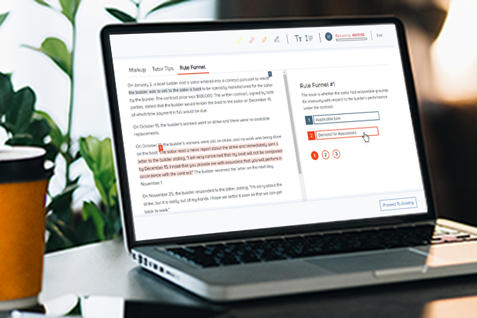 Laptop screen showing an example of the AdaptiBar Writing Guide